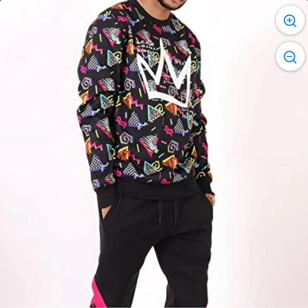 Fresh prince inspo Men's retro Black Graphic Sweater